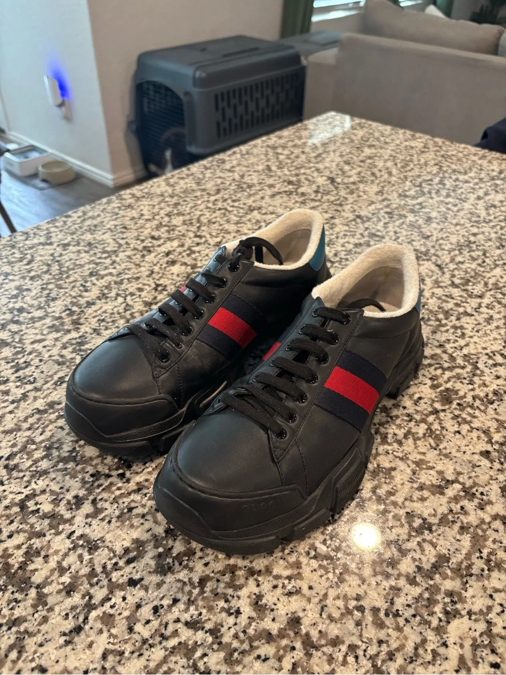 Gucci Black Leather Nathan Sneakers | Black | Size 8